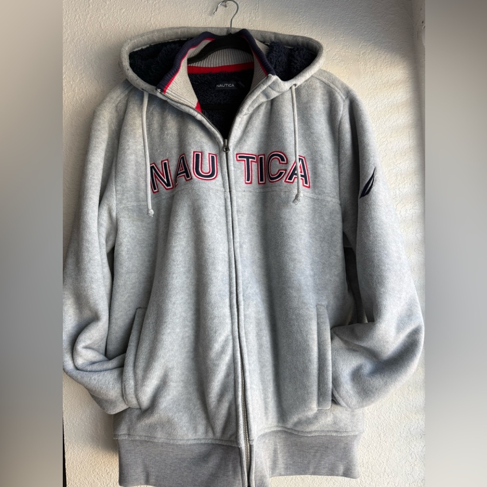 Nautica Light Gray Zip-Up Men's Sweater